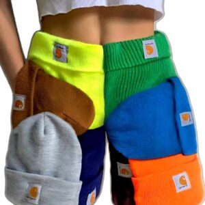 beanie patchwork shorts