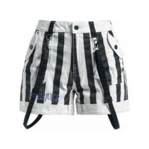 striped suspender shorts